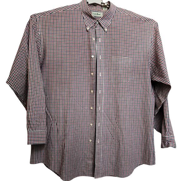 L.L. Bean Men’s XXL Plaid Button Down Shirt Long Sleeve Cotton Blend Classic - Picture 1 of 4